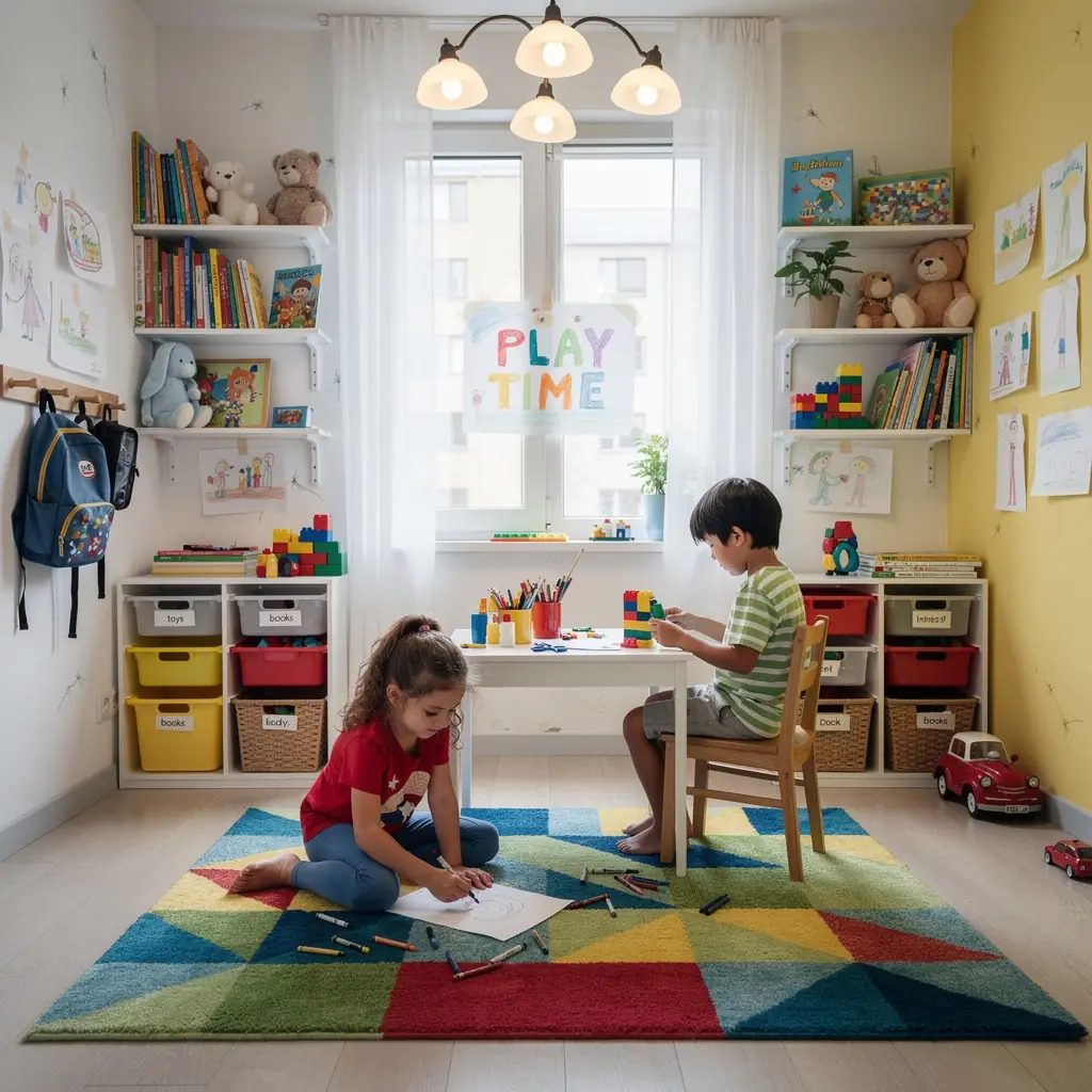 Przykład wygodnego kącika do pracy w małym mieszkaniu z odpowiednim oświetleniem